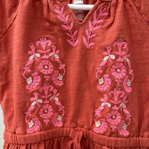 Tea Collection Orange Embroidered Pink Floral Dress - Picture 3 of 9